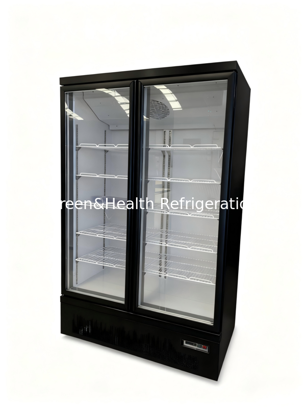 Frigorífico Vertical Comercial com 2 Portas de Vidro Refrigerador de Acesso Refrigerador Comercial de Bebidas