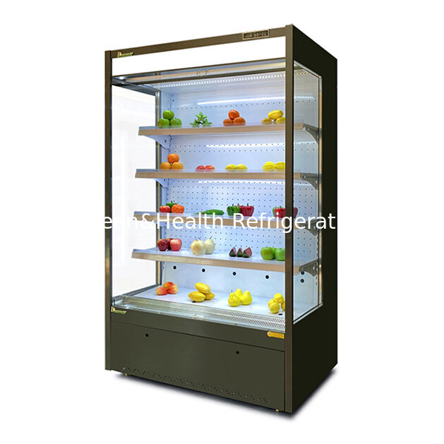 Pequenos supermercados/lojas armazenam frutas/vegetais em frigoríficos abertos Mini-coolers