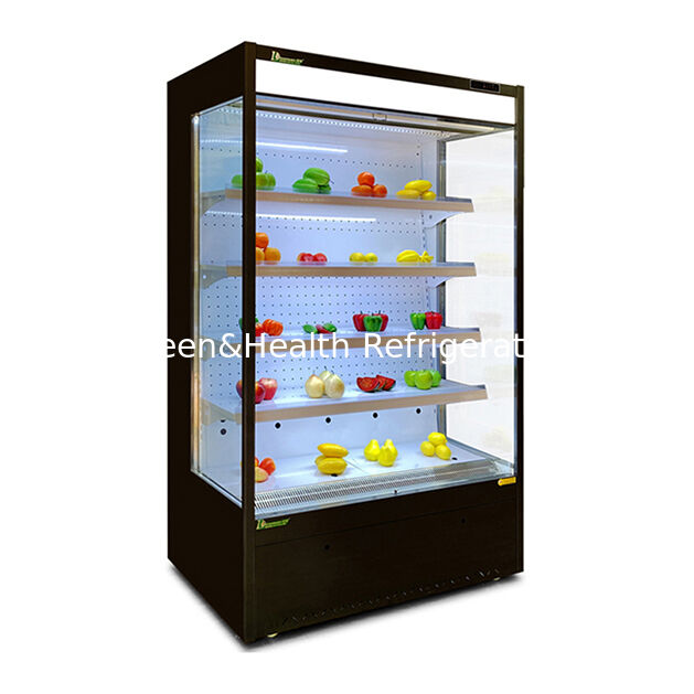 Pequenos supermercados/lojas armazenam frutas/vegetais em frigoríficos abertos Mini-coolers