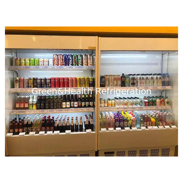 Pequenos supermercados/lojas armazenam frutas/vegetais em frigoríficos abertos Mini-coolers