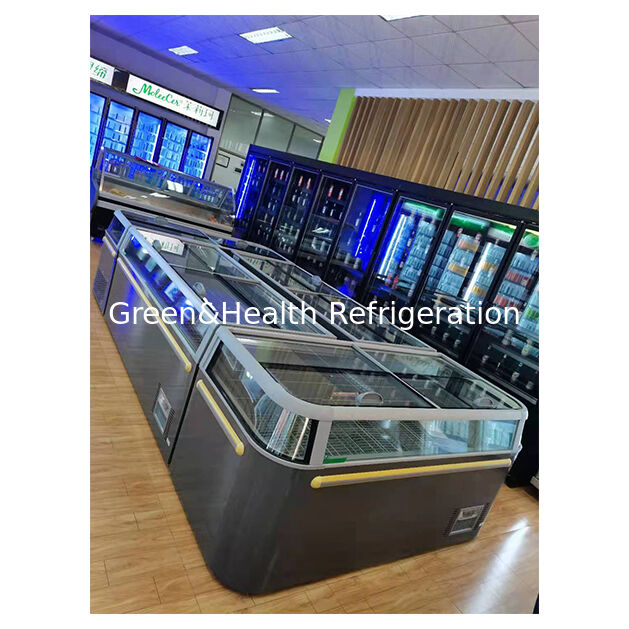Supermercado/Loja Horizontal Grande Congelados Exibição Ilha Gabinete Refrigerador