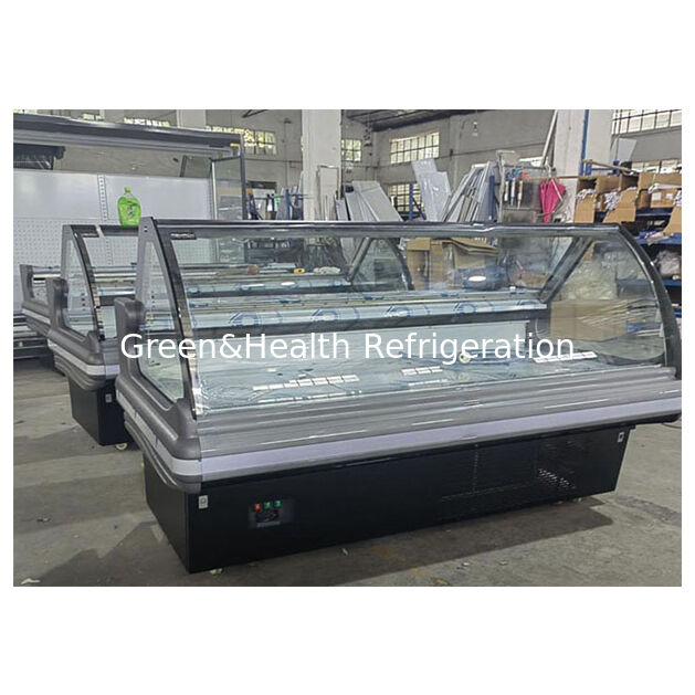 Compressor importado montado no fundo Flip Cover Alimentos cozidos Refrigerado Armazenamento Display Freezer