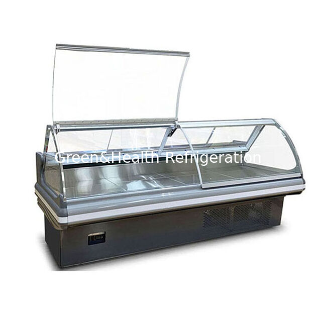 Compressor importado montado no fundo Flip Cover Alimentos cozidos Refrigerado Armazenamento Display Freezer