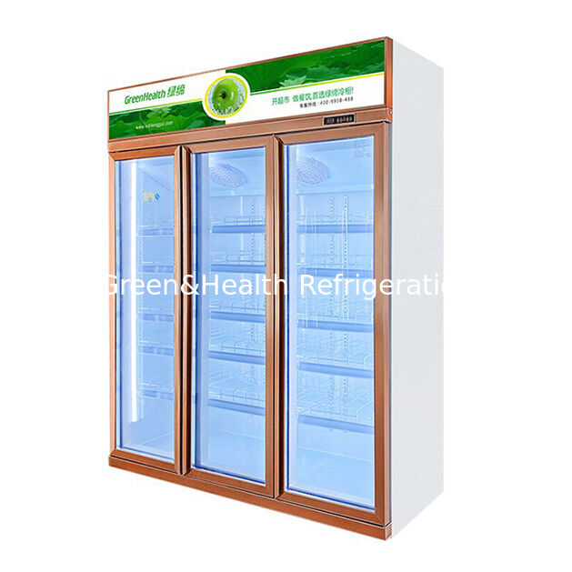Loja vertical com duas portas de vidro de defogamento refrigerador de bebidas display congelador