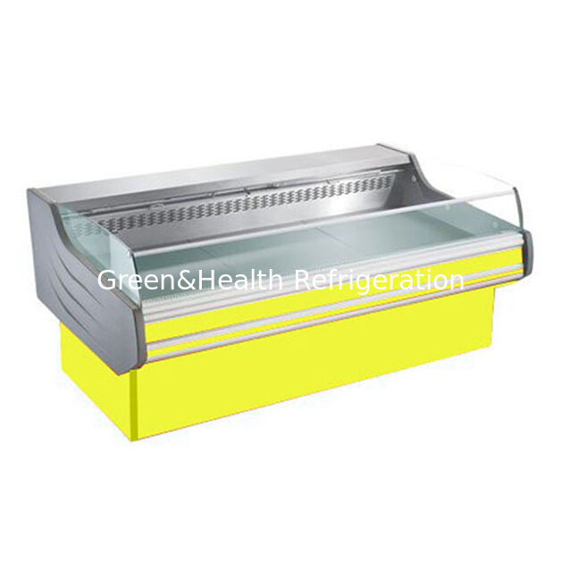 Frigorífico de exibição de carne de aço inoxidável com descongelamento automático e luz LED para vitrine de carne fresca
