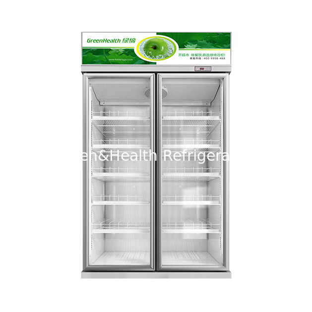 Refrigerador Exibidor de Bebidas com Porta Dupla de Vidro, Degelo Automático e Volume de 1154L para Uso Comercial