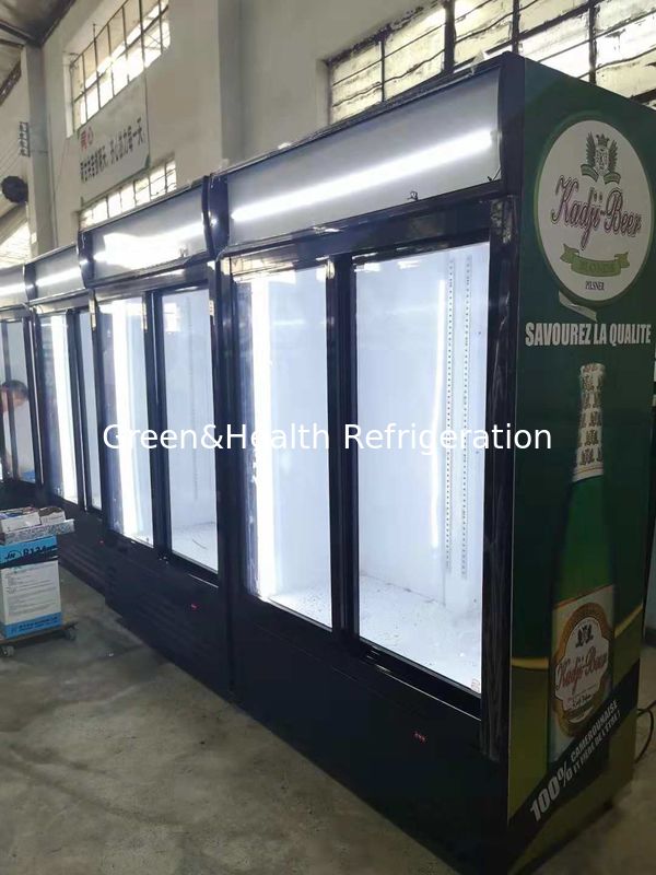 Refrigerador frio comercial ereto da bebida da bebida para a loja com porta de vidro