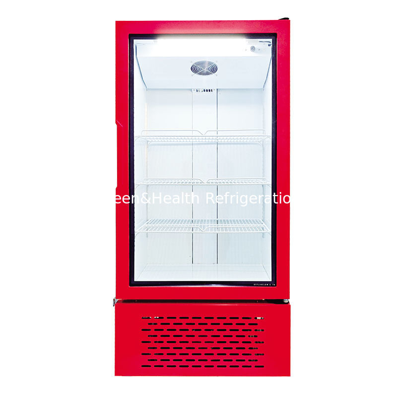 Refrigerador Vertical de Bebidas com Porta de Vidro Única, Refrigerado a Ar, para Supermercados e Lojas de Conveniência