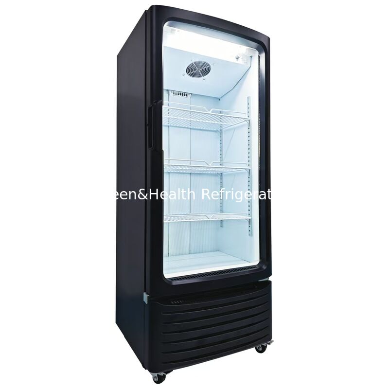 Supermercado Porta de vidro única Display comercial Refrigerador Refrigerador vertical Equipamento de refrigeração de bebidas