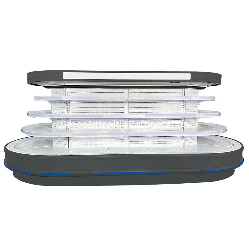 Refrigerador aberto comercial de vários andares com iluminação LED automática de descongelamento e economia de energia para ecrã de supermercado