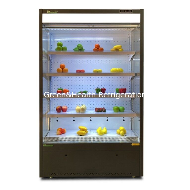 Frigorífico com display de arrefecimento aberto com faixa de temperatura de 2 a 8 °C e luz LED para supermercados