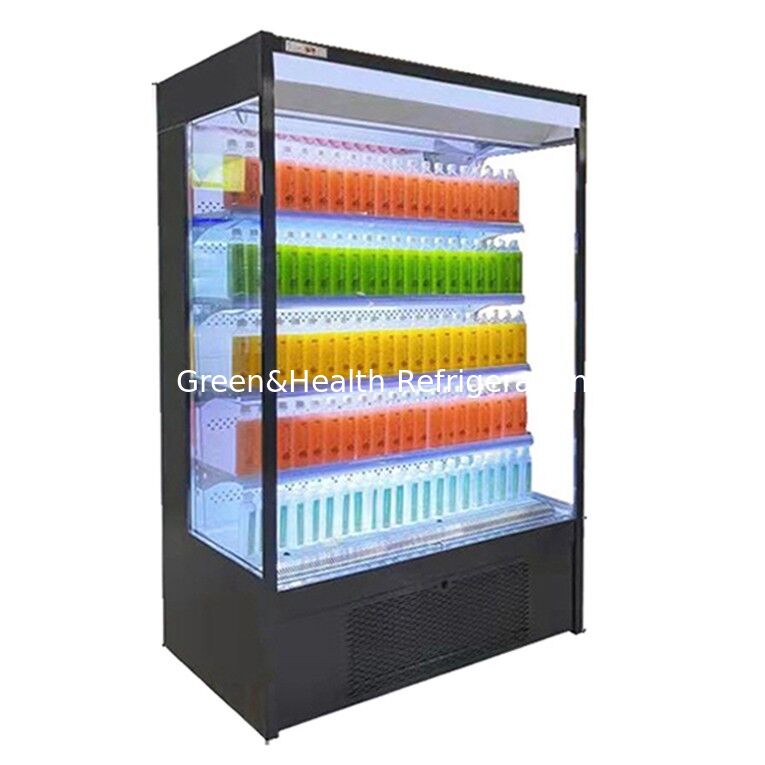 Frigorífico com display de arrefecimento aberto com faixa de temperatura de 2 a 8 °C e luz LED para supermercados