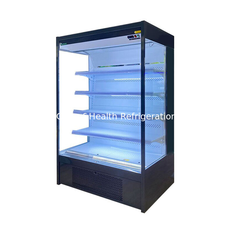 Frigorífico com display de arrefecimento aberto com faixa de temperatura de 2 a 8 °C e luz LED para supermercados
