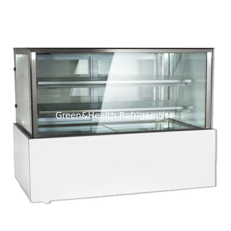 Refrigerador de tela de bolo de aço inoxidável de ângulo reto com 3 camadas de cubos para refrigeração de bolos
