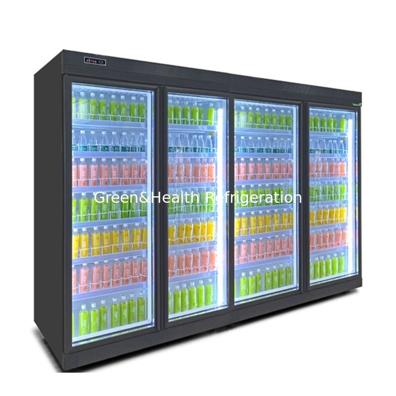 Refrigerador comercial de bebidas com resfriamento por ventilador com 5 prateleiras e controlador digital para exibição de supermercado