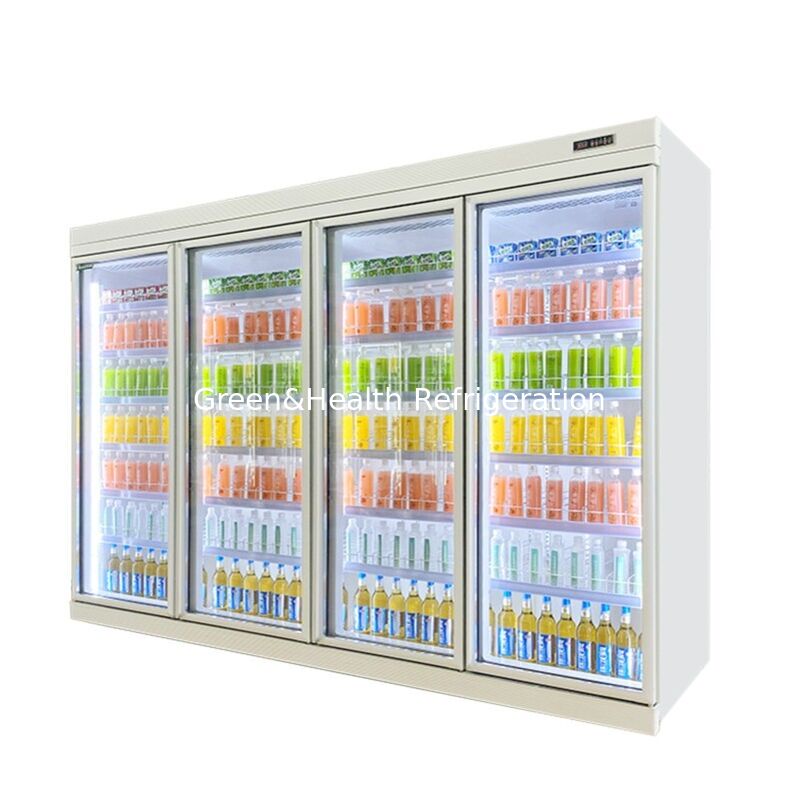 Refrigerador comercial de bebidas com resfriamento por ventilador com 5 prateleiras e controlador digital para exibição de supermercado