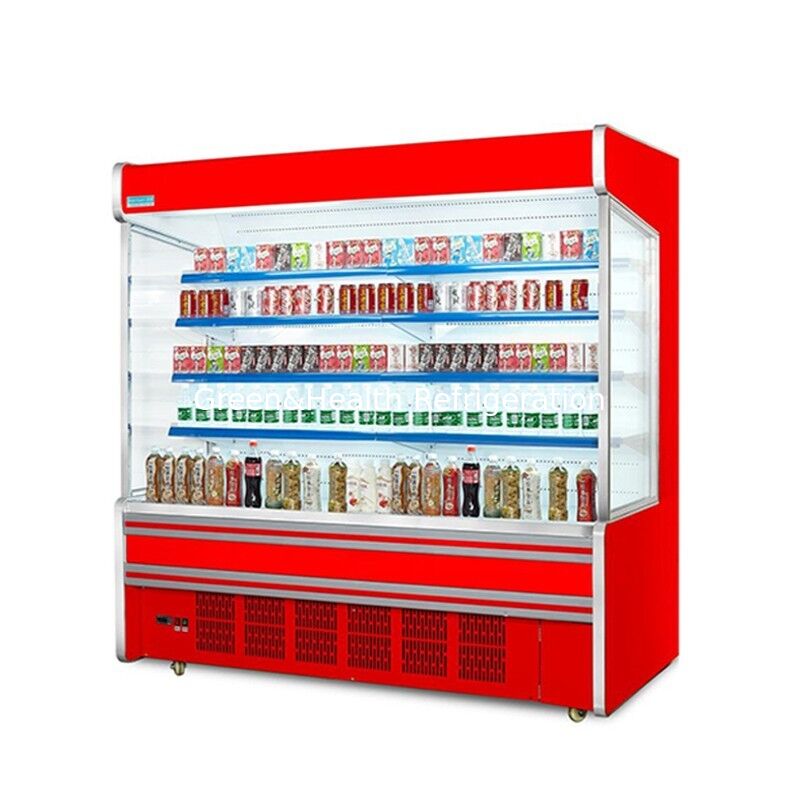 Congelador comercial de display aberto com prateleira de 5 camadas com compressor e construção de aço inoxidável