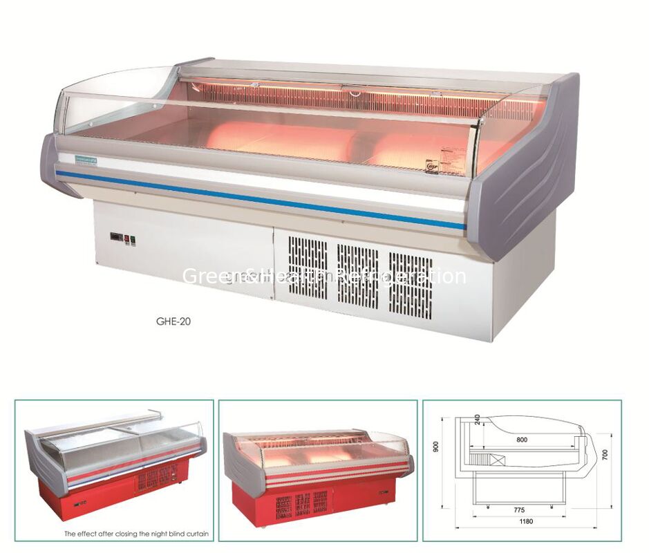 Congelador de carne de aço inoxidável com luz LED e descongelamento automático para uso comercial