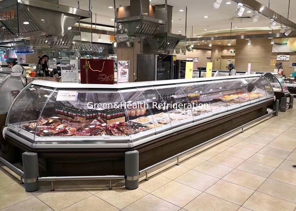 Refrigerador fresco da carne do supermercado fino dos peixes de aço inoxidável para o açougue