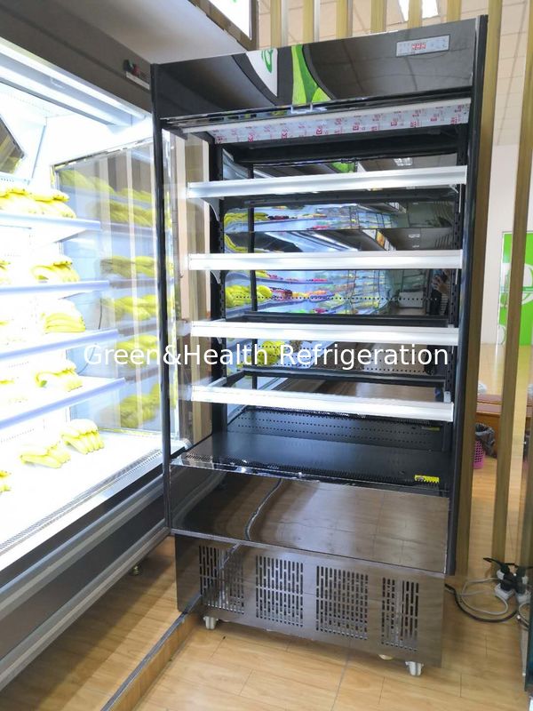 780W Multideck Aberto 1,25m Multi Deck Bebidas Loja de alimentos Café Display Frigorífico