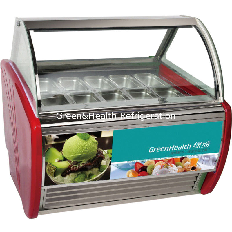10/12/14/16/18 Panelas Gelato Freezer Blue Hard Ice Cream Display Freezer