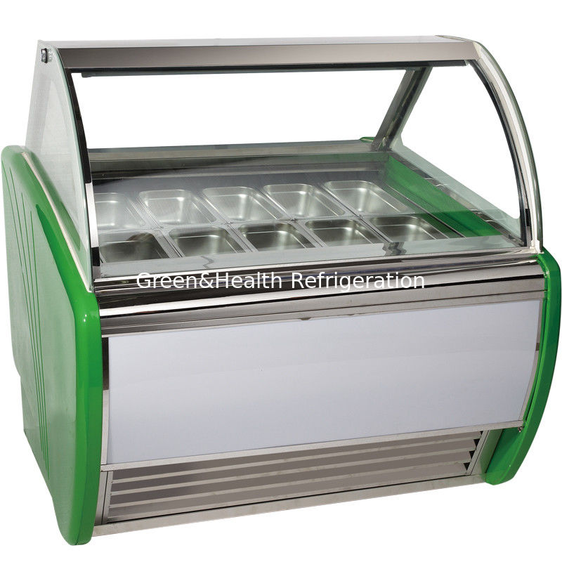 10/12/14/16/18 Panelas Gelato Freezer Blue Hard Ice Cream Display Freezer