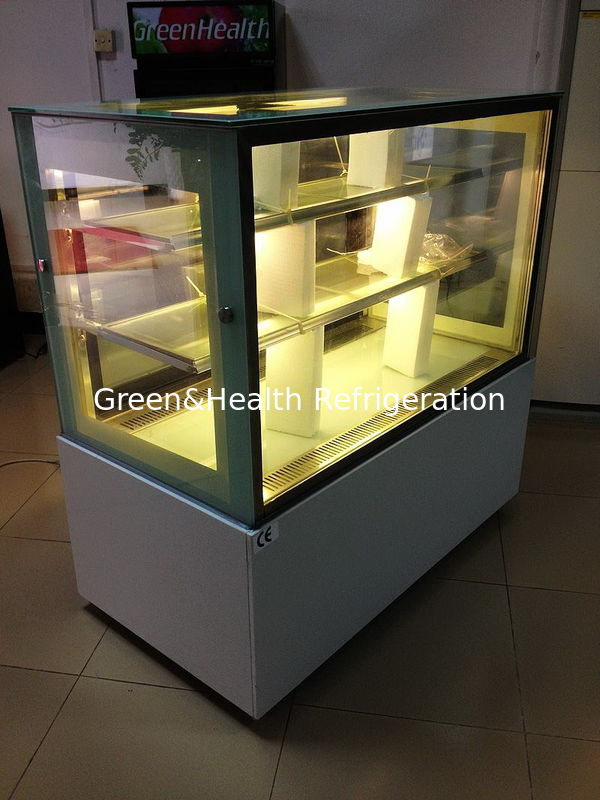 Refrigerador de vidro dobro da porta da sobremesa 1,2 medidores, congelador R134a da exposição do bolo 540W