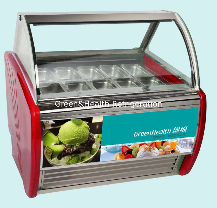 Vermelho Verde Preto Cor Curva Porta Deslizante Estilha de sorvete Freezer