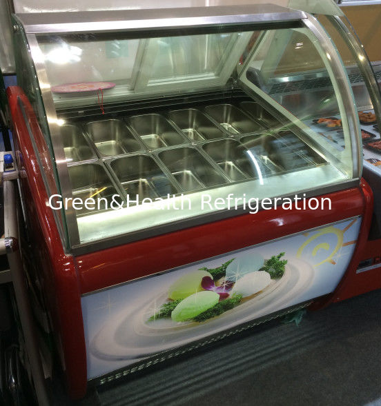 Tamanho da panela 325*176*100mm Congelador de display de sorvete de aço inoxidável personalizado