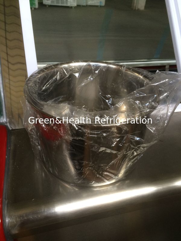 Congelador comercial de sorvete com eficiência energética com tampa de vidro curvo e compressor Danfoss
