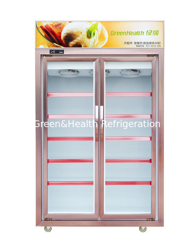 Frigorífico comercial de portas de vidro com capacidade de 500 l e compressor Danfoss - Frigorífico de display congelado vertical com porta de vidro temperado de três camadas