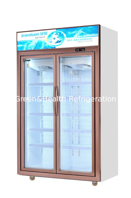 Frigorífico comercial de portas de vidro com capacidade de 500 l e compressor Danfoss - Frigorífico de display congelado vertical com porta de vidro temperado de três camadas