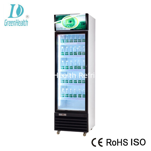 Refrigerador de exibição de bebidas Pepsi comercial com compressor Danfoss de 680L de capacidade e porta giratória aquecida de fechamento automático