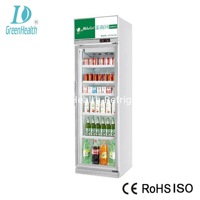 Refrigerador de exibição de bebidas Pepsi comercial com compressor Danfoss de 680L de capacidade e porta giratória aquecida de fechamento automático