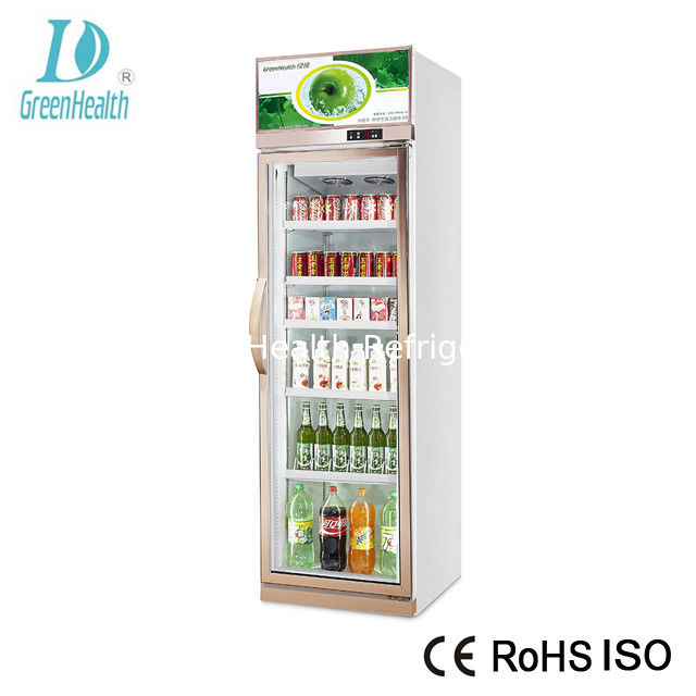 Refrigerador de exibição de bebidas Pepsi comercial com compressor Danfoss de 680L de capacidade e porta giratória aquecida de fechamento automático