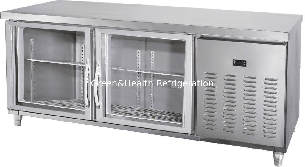 Refrigerador comercial de bancada de aço inoxidável com compressor Danfoss e ventilador de arrefecimento para padarias e hotéis