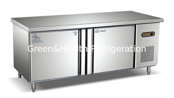 Refrigerador comercial de bancada de aço inoxidável com compressor Danfoss e ventilador de arrefecimento para padarias e hotéis