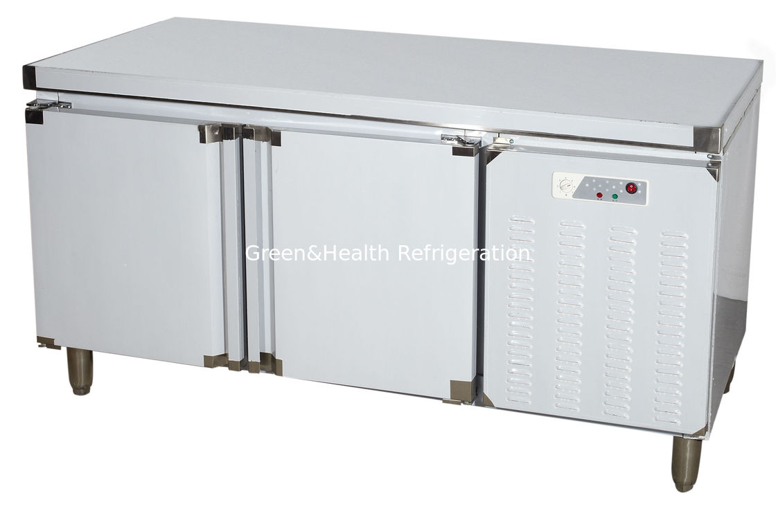 Refrigerador comercial de bancada de aço inoxidável com compressor Danfoss e ventilador de arrefecimento para padarias e hotéis