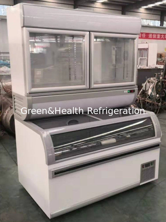 Refrigerador Congelador Combinado Comercial com Descongelamento Automático, Compressor Danfoss e Iluminação LED para Exibição de Vegetais em Restaurantes