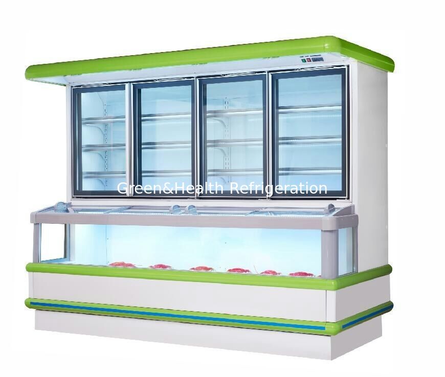 Refrigerador comercial combinado congelador com zonas de temperatura dupla, descongelamento automático e compressores de alta eficiência - Samba híbrido