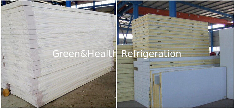 Refrigerador de ar 2-8 graus Painel de PU Estabilidade Chiller de quarto frio de aço para armazenamento de alimentos