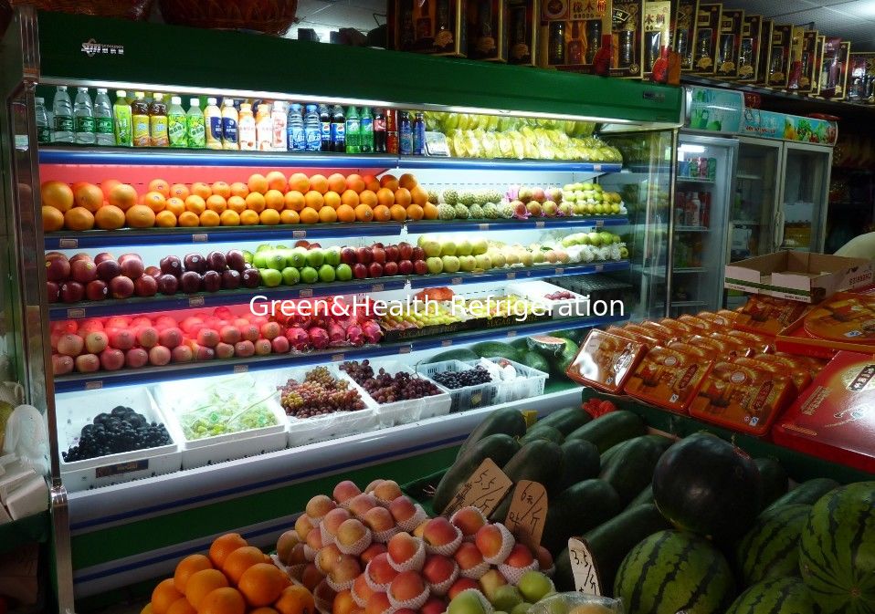 Carro aberto do alimento do refrigerador de Multideck do compressor de Corpeland/Pansonic ao cliente usado no supermercado