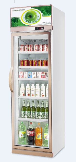 refrigerador comercial da bebida 400L/porta de vidro refrigerador da bebida única