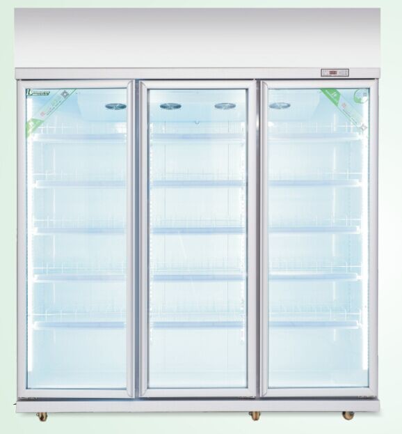 Automático degele o refrigerador de vidro comercial da bebida da porta para o supermercado com calefator