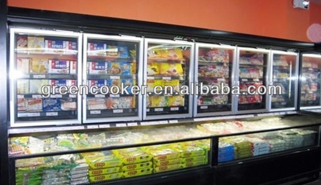 O anúncio publicitário combinou as portas 1600w do congelador seis de Frige para o supermercado