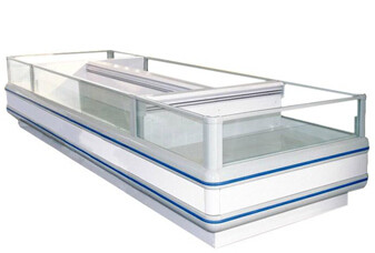 Personalize o congelador da ilha do supermercado para o congelador aberto congelado da parte superior do alimento