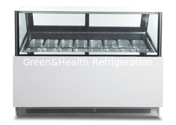 Vidro quadrado sabores da mostra 16 da exposição do gelado de -22 graus para Gelato