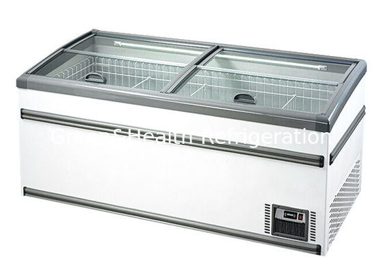 congelador da exposição do contador de carne do congelador da ilha do branco de 2.1M para o supermercado