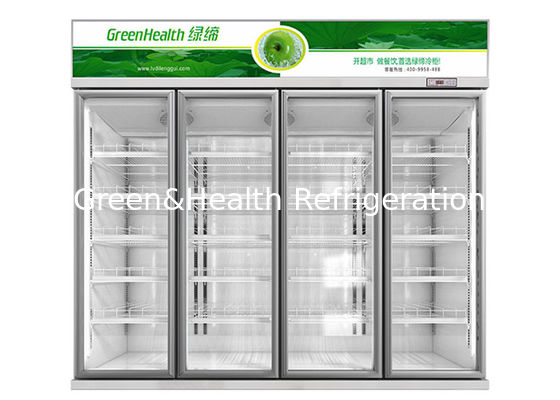 refrigerador comercial da bebida 1260W, refrigerador ereto da exposição da bebida do leite da porta 4 de vidro