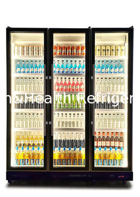 Refrigerador fresco da exposição da bebida do licor da bebida da cerveja clara do diodo emissor de luz para a cor do anúncio publicitário três